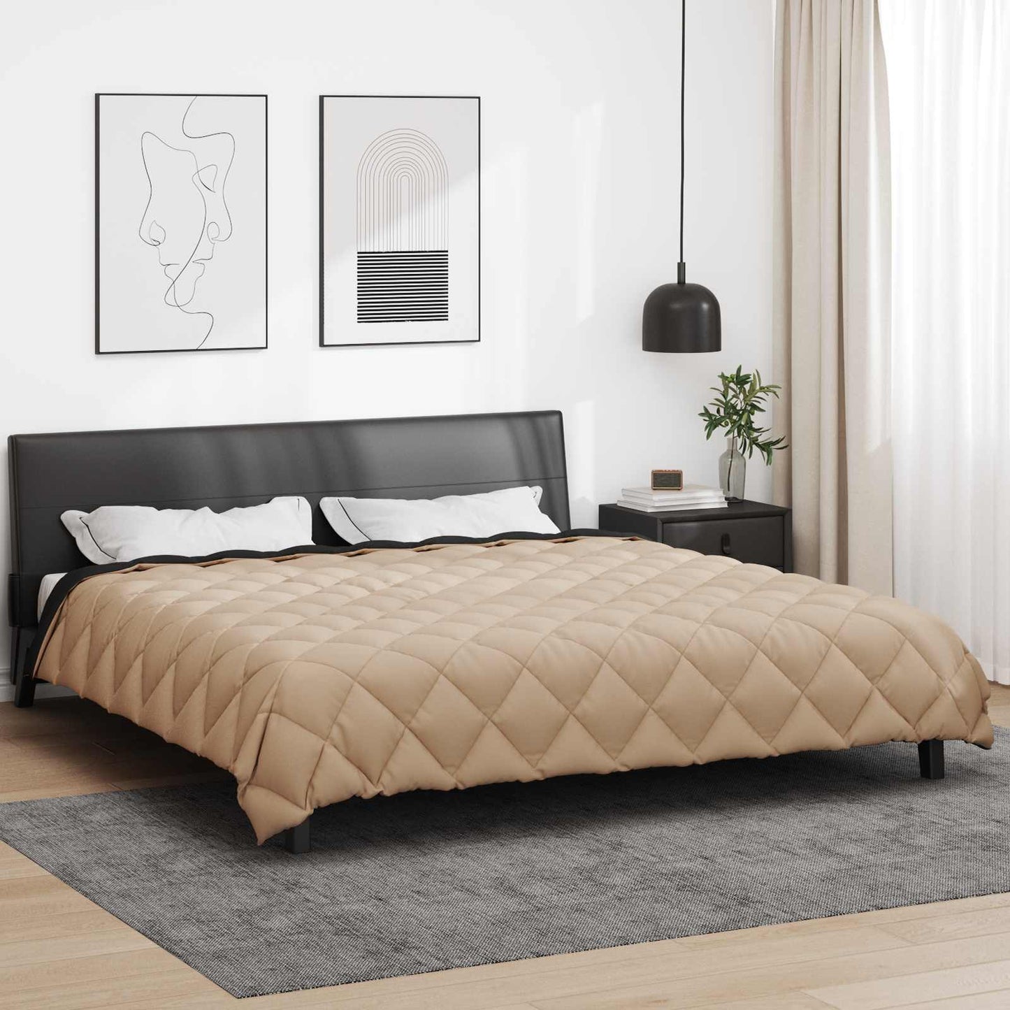 Duvet Invernale Nero e Talpa 240 x 260 cm Microfibra