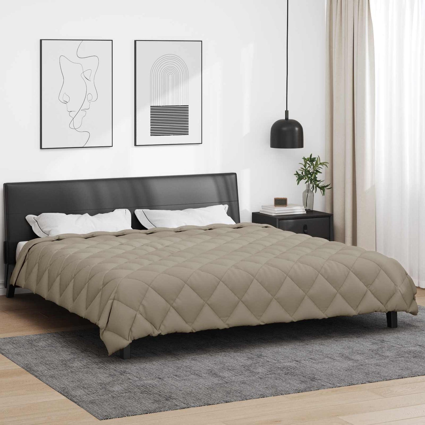 Duvet Invernale Grigio chiaro 220 x 200 cm Microfibra