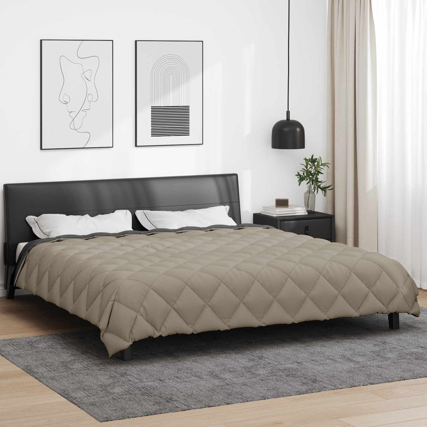 Duvet Invernale Grigio chiaro e Antracite 200 x 200 cm