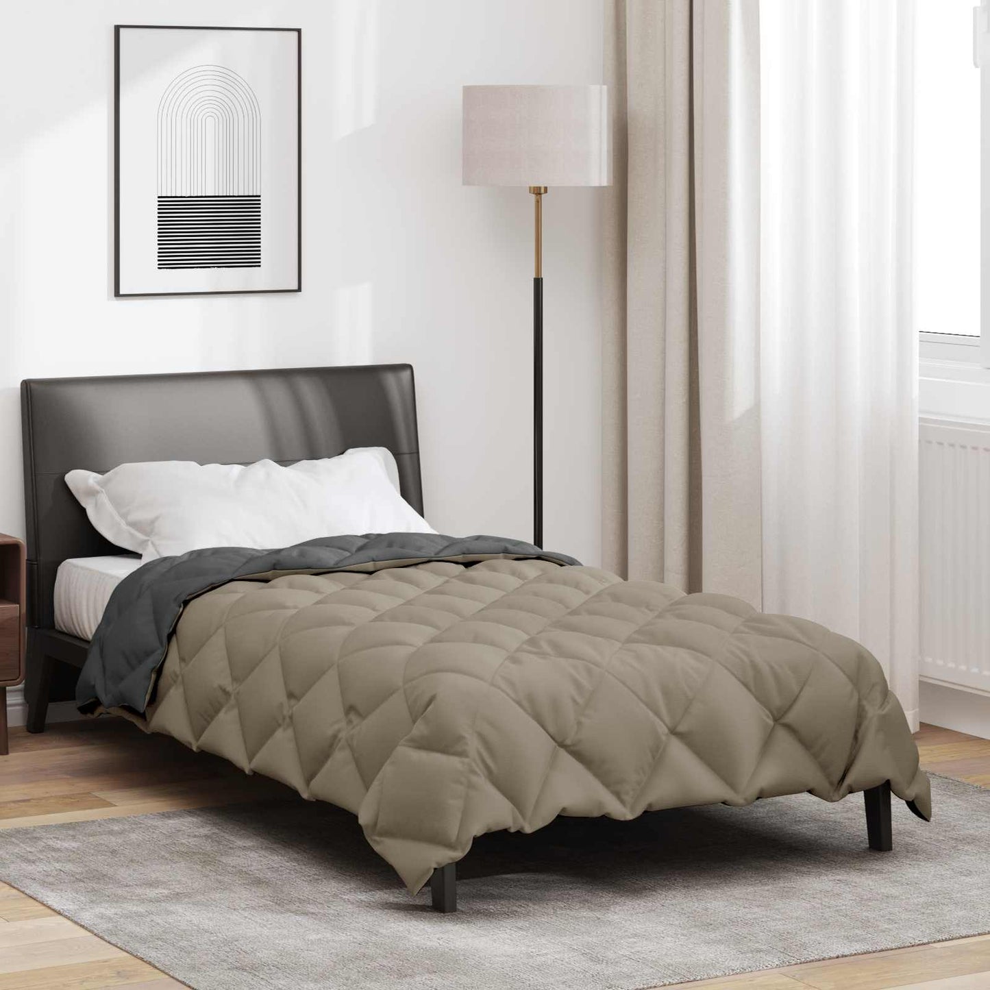 Duvet Invernale Grigio chiaro e Antracite 220 x 135 cm