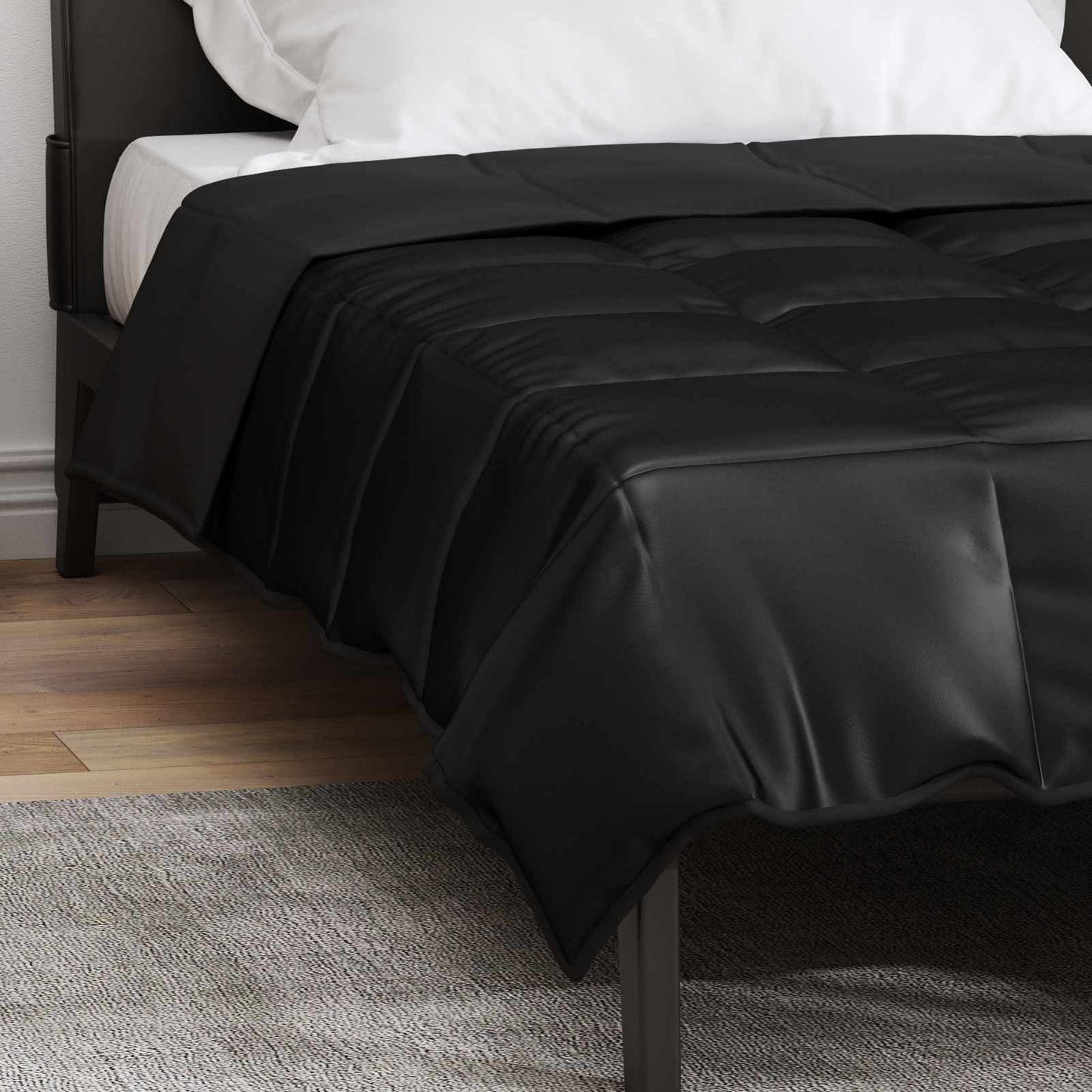 Duvet Estivo Nero 200 x 140 cm Satin e Micropile