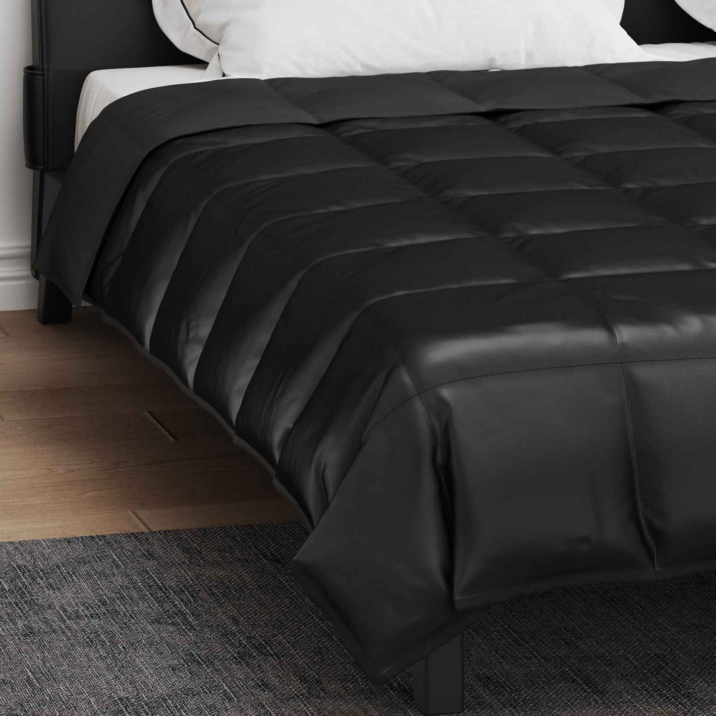 Duvet Estivo Nero 240 x 260 cm Satin e Micropile