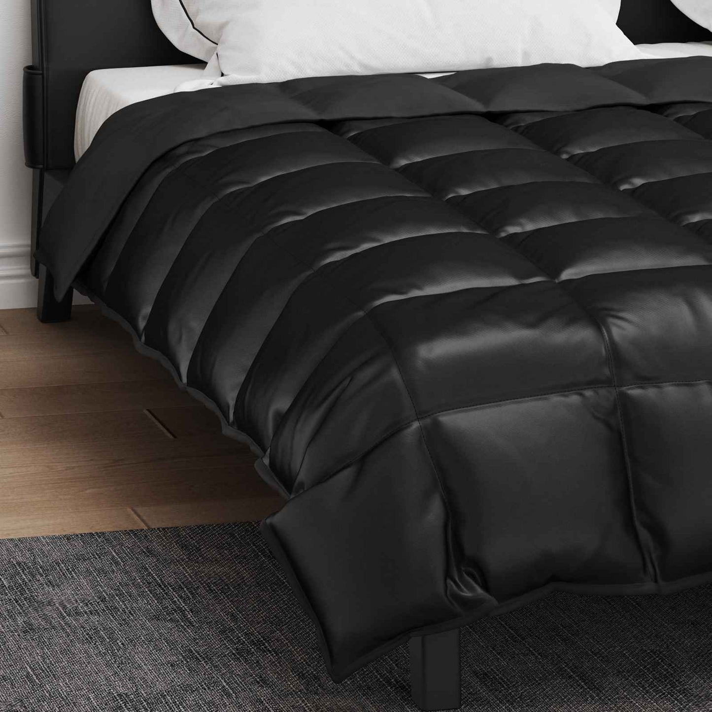 Duvet Invernale Nero 200 x 200 cm Satin e Micropile