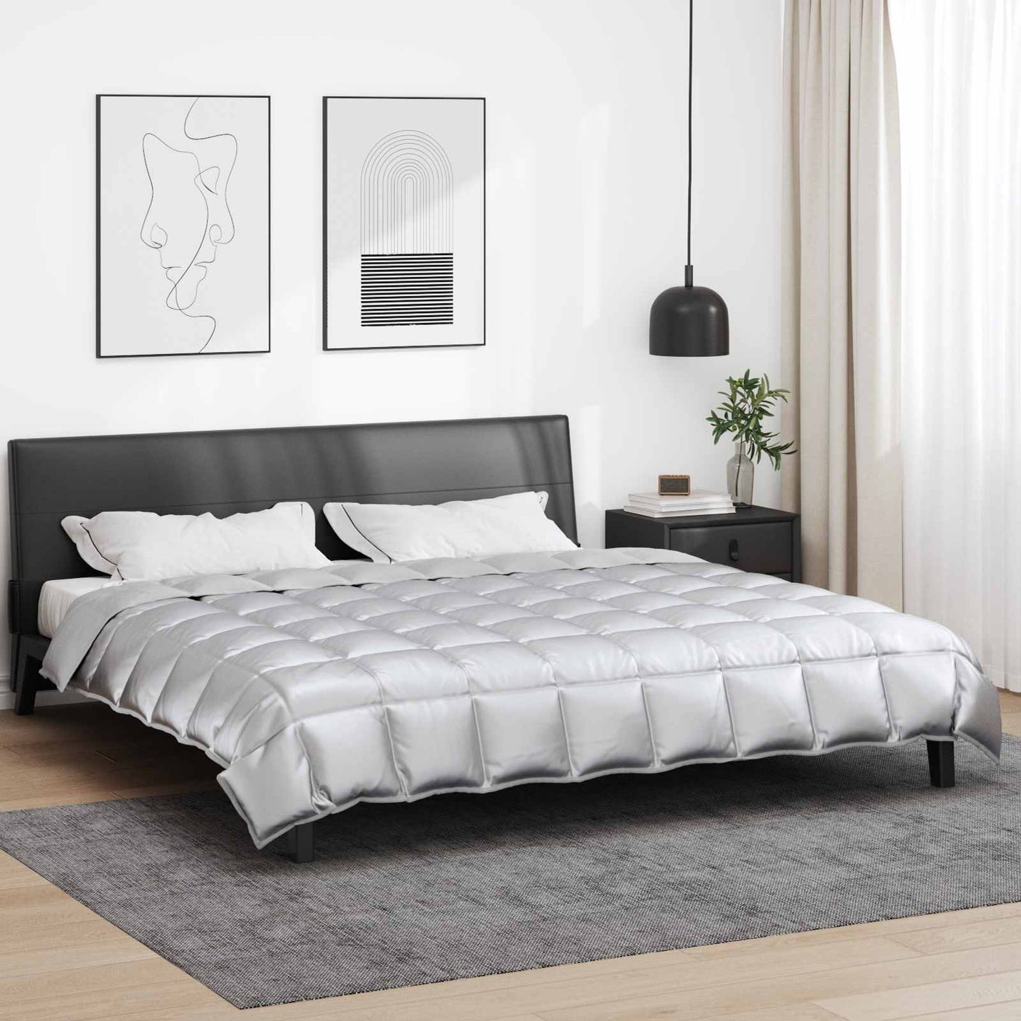 Duvet Invernale Argento 220 x 260 cm Satin e Micropile