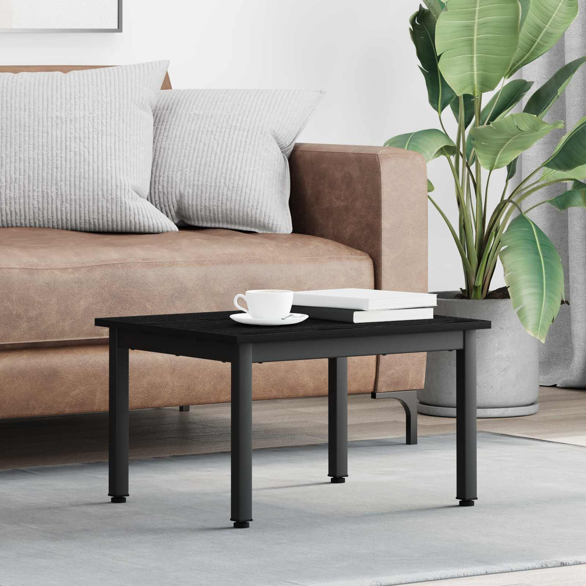Tavolino da salotto Rovere Nero 60 x 50 x 36 cm - homemem39
