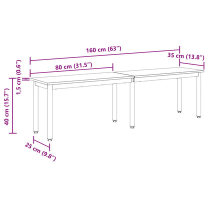 panchina Legno vecchio 160 x 35 x 45 cm Legno multistrato