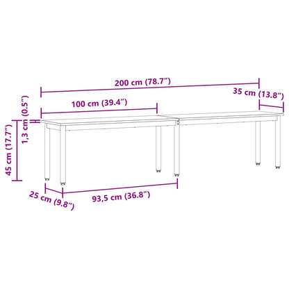 panchina Sonoma 200 x 35 x 45 cm Legno multistrato