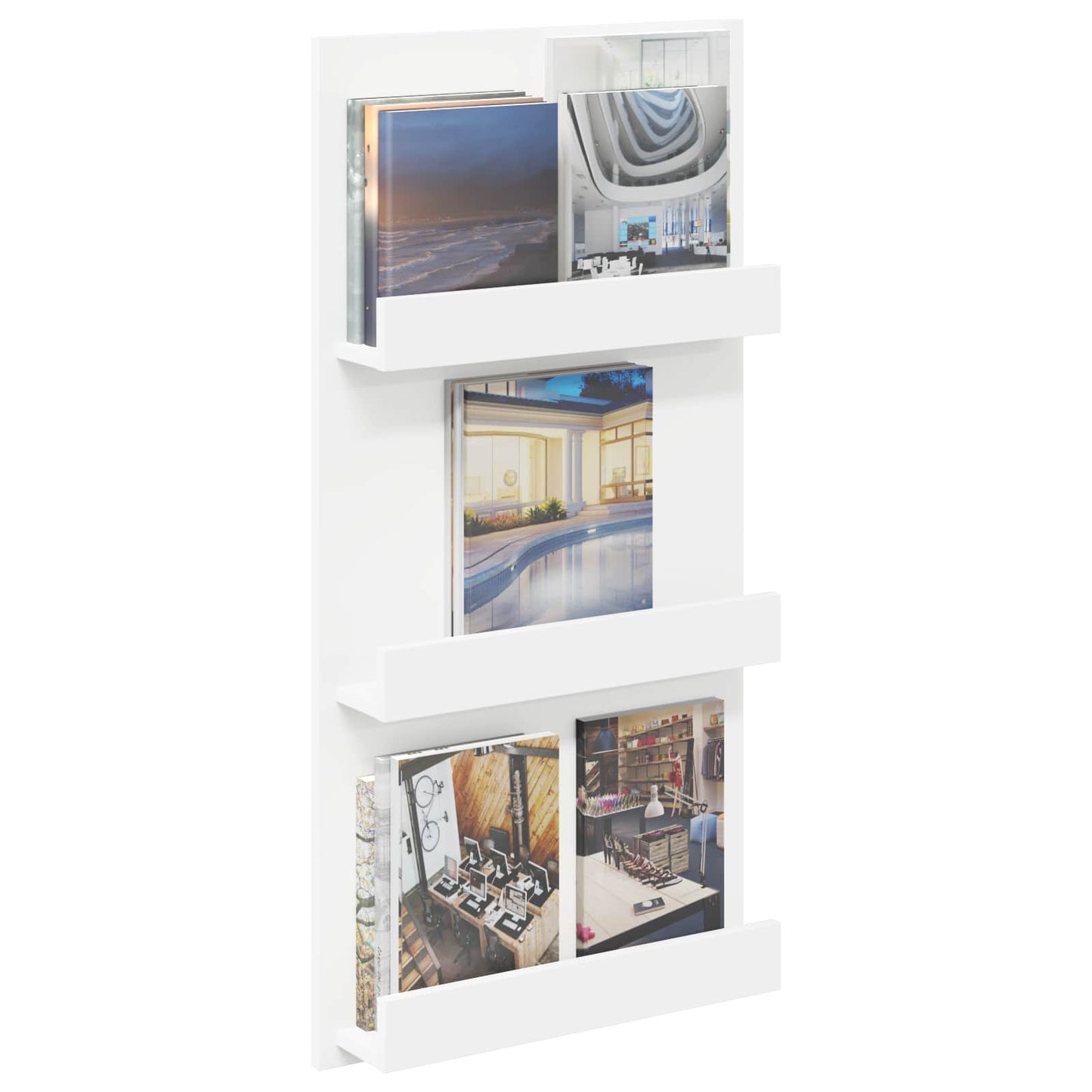 Scaffale per riviste Bianco 51 x 11 x 102 cm Legno multistrato