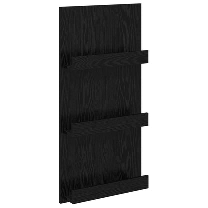 Scaffale per riviste Rovere Nero 51 x 11 x 102 cm