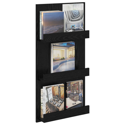 Scaffale per riviste Rovere Nero 51 x 11 x 102 cm