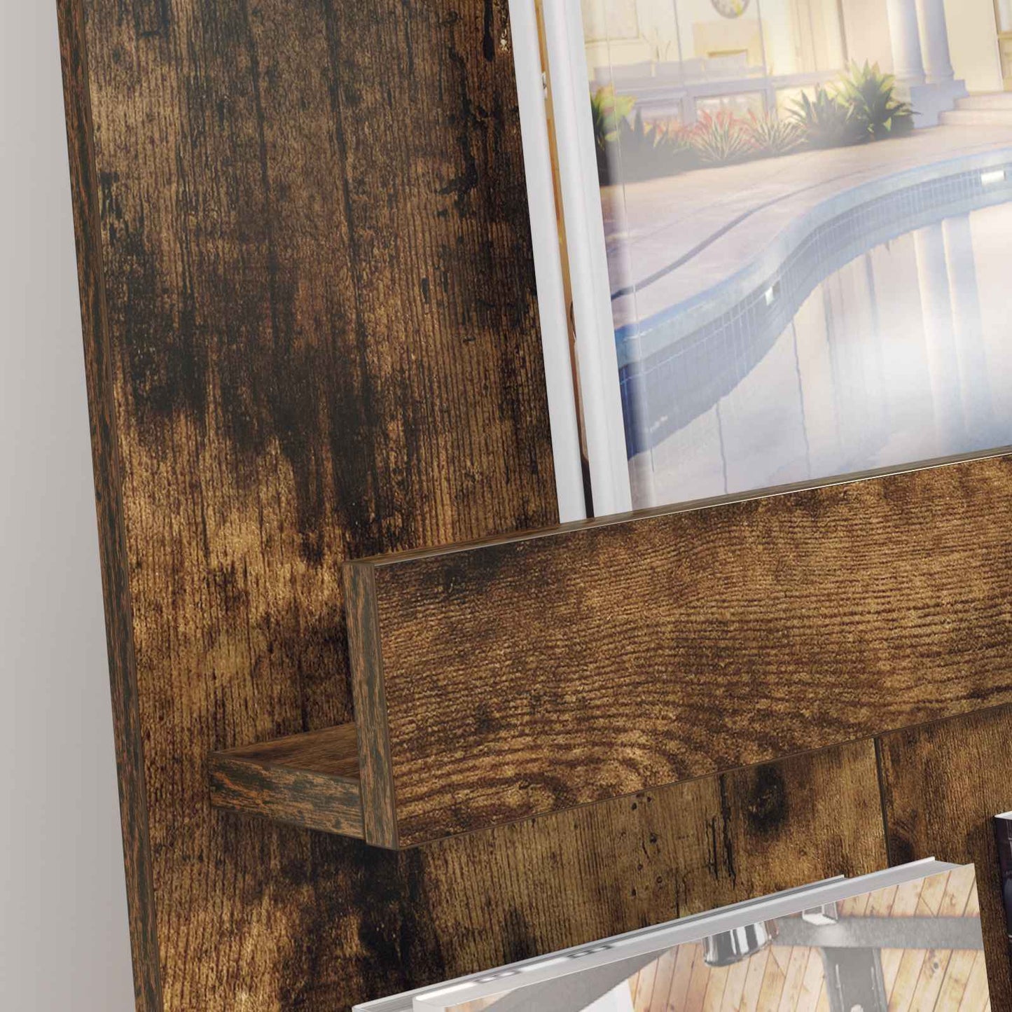 Scaffale per riviste Rovere fumé 51 x 11 x 102 cm