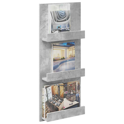 Scaffale per riviste Grigio cemento 51 x 11 x 102 cm