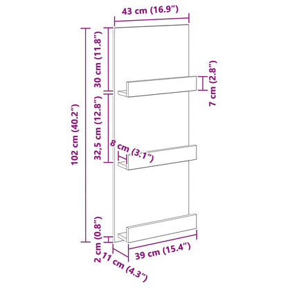 Scaffale per riviste Legno vecchio 43 x 11 x 102 cm | homemem39