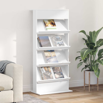 Scaffale per riviste Bianco 70 x 41 x 156 cm Legno multistrato | homemem39