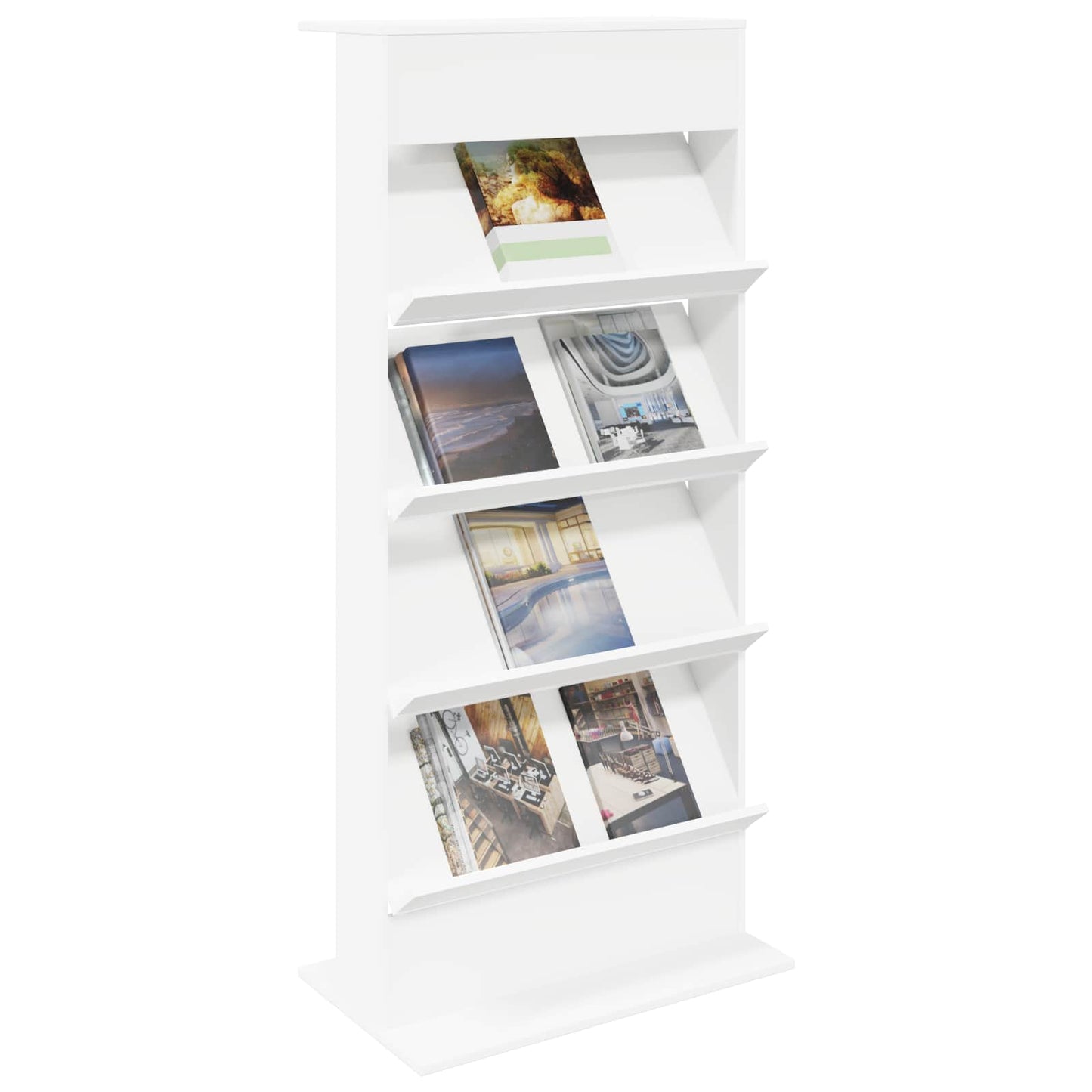 Scaffale per riviste Bianco 70 x 41 x 156 cm Legno multistrato | homemem39