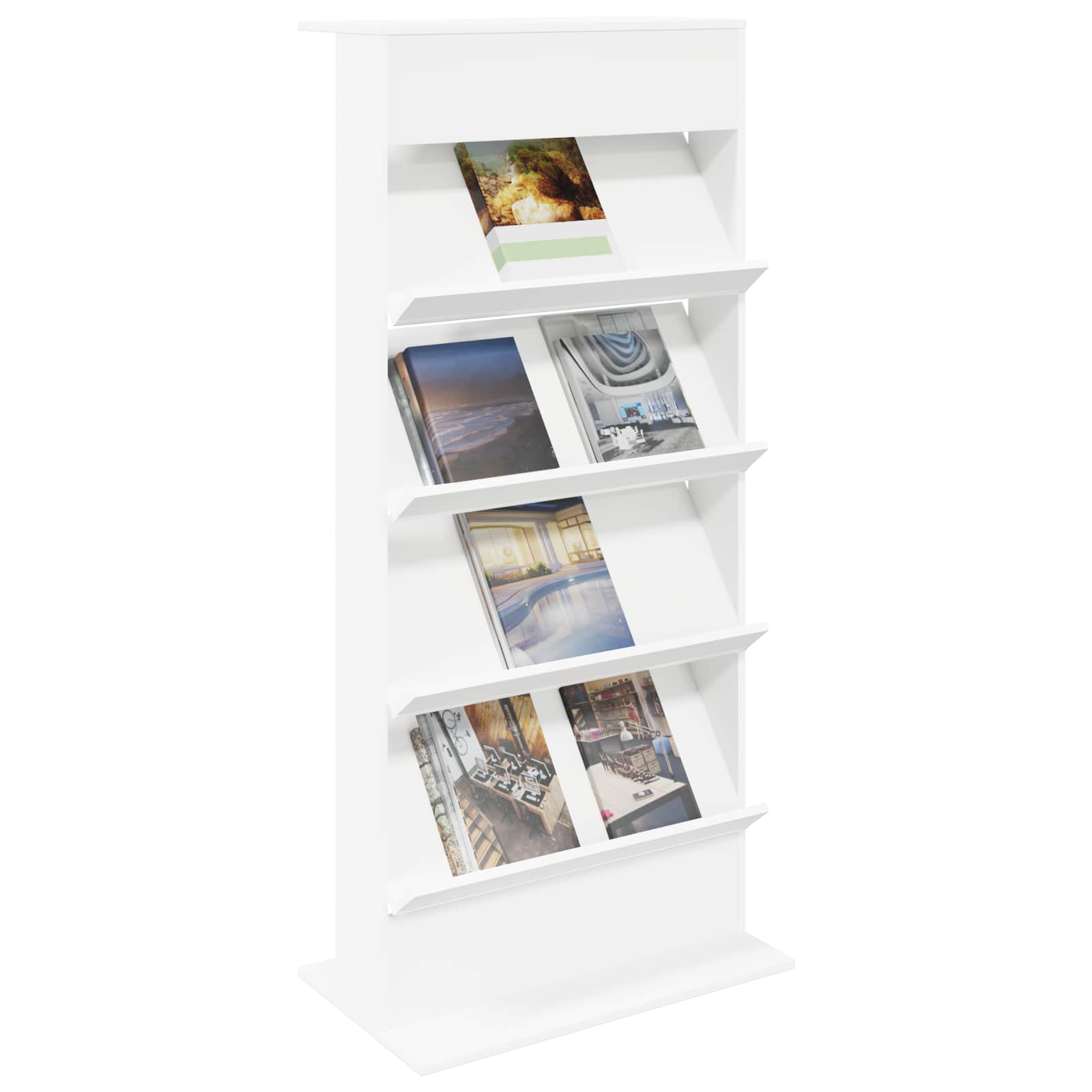 Scaffale per riviste Bianco 70 x 41 x 156 cm Legno multistrato | homemem39