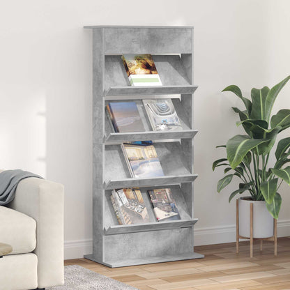 Scaffale per riviste Grigio cemento 70 x 41 x 156 cm | homemem39