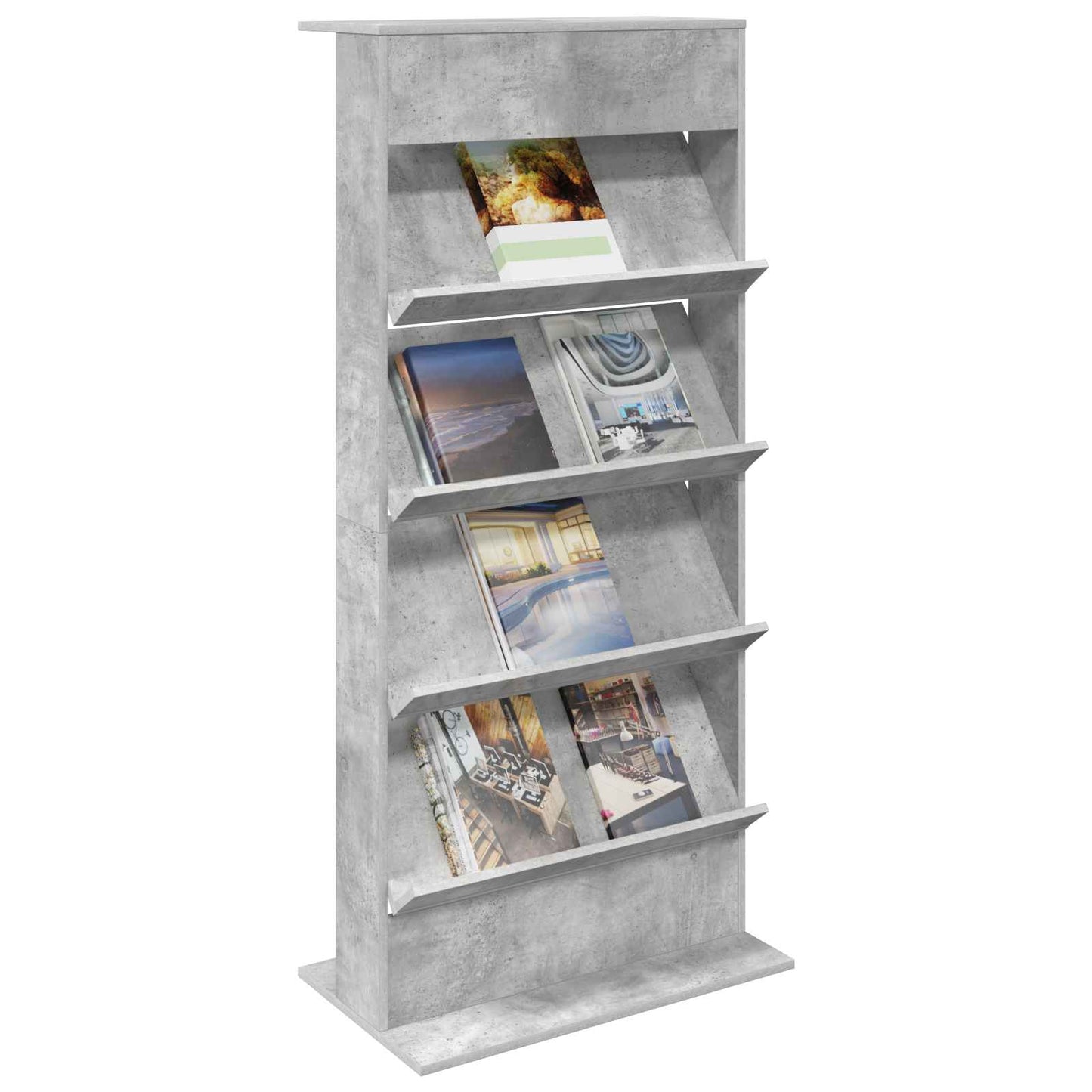 Scaffale per riviste Grigio cemento 70 x 41 x 156 cm | homemem39