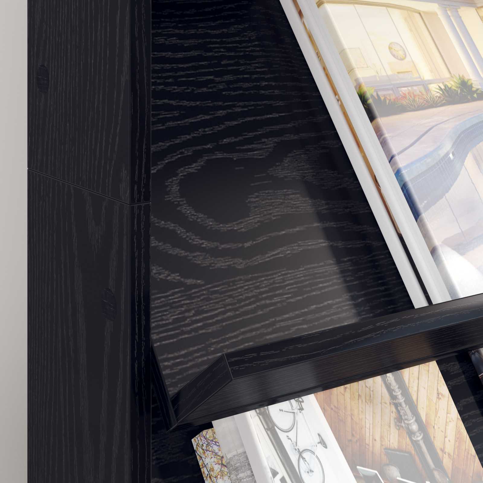 Scaffale per riviste Rovere Nero 70 x 41 x 126 cm | homemem39