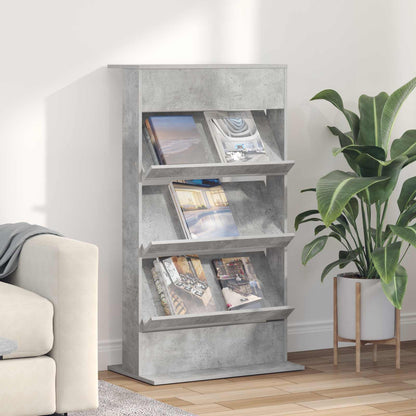 Scaffale per riviste Grigio cemento 70 x 41 x 126 cm