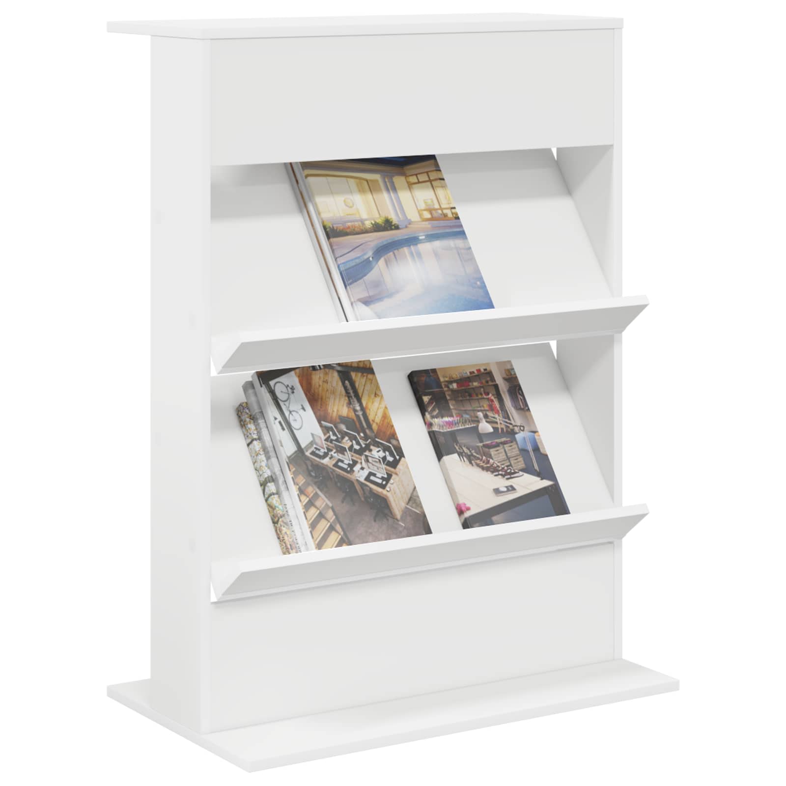 Scaffale per riviste Bianco 70 x 41 x 96 cm Legno multistrato | homemem39
