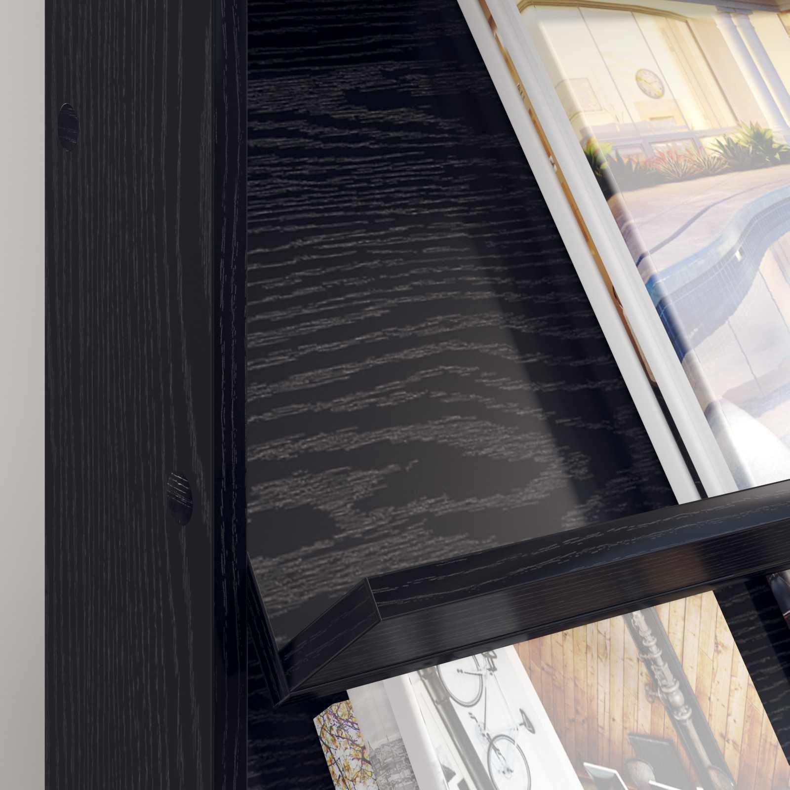 Scaffale per riviste Rovere Nero 70 x 41 x 96 cm | homemem39