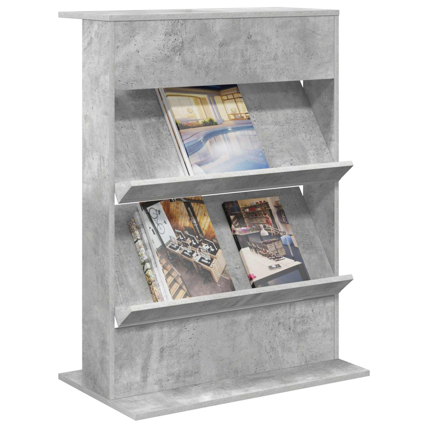 Scaffale per riviste Grigio cemento 70 x 41 x 96 cm