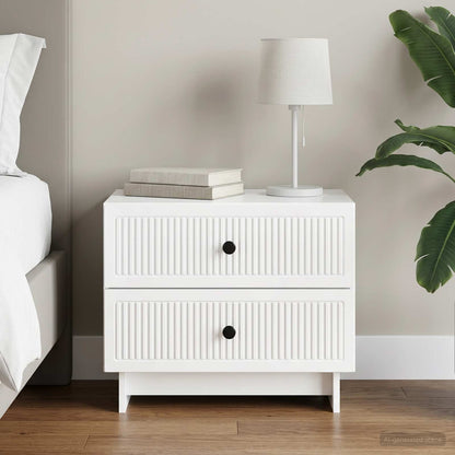 Armadio da Notte con cassetto Bianco Lucido 62 x 34,5 x 47,5 cm | homemem39
