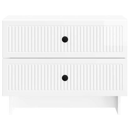 Armadio da Notte con cassetto Bianco Lucido 62 x 34,5 x 47,5 cm | homemem39