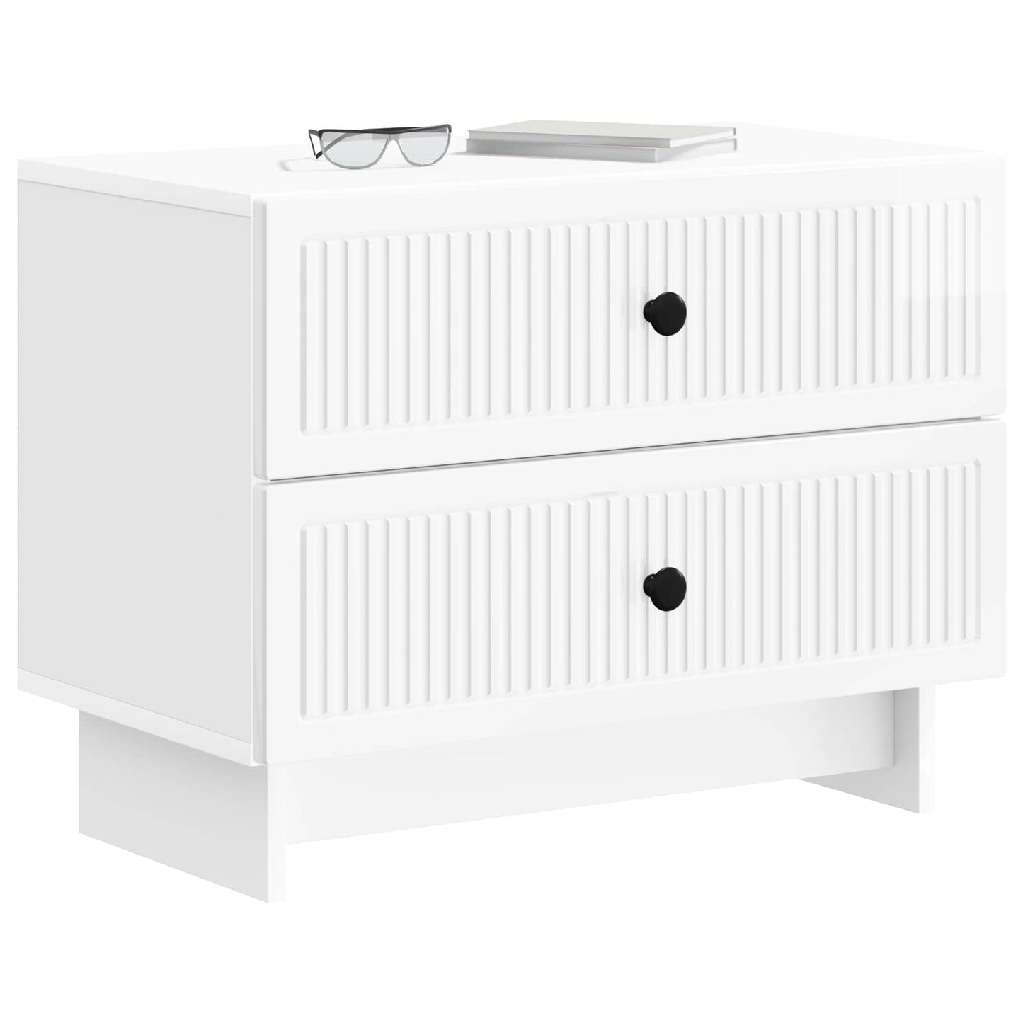 Armadio da Notte con cassetto Bianco Lucido 62 x 34,5 x 47,5 cm | homemem39