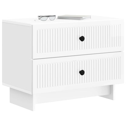 Armadio da Notte con cassetto Bianco Lucido 62 x 34,5 x 47,5 cm | homemem39