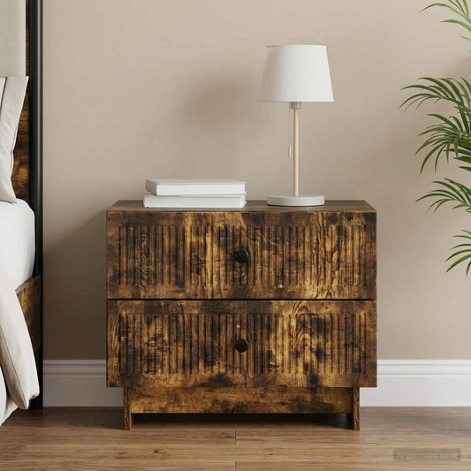 Armadio da Notte con cassetto Rovere Fumo 62 x 34,5 x 47,5 cm | homemem39