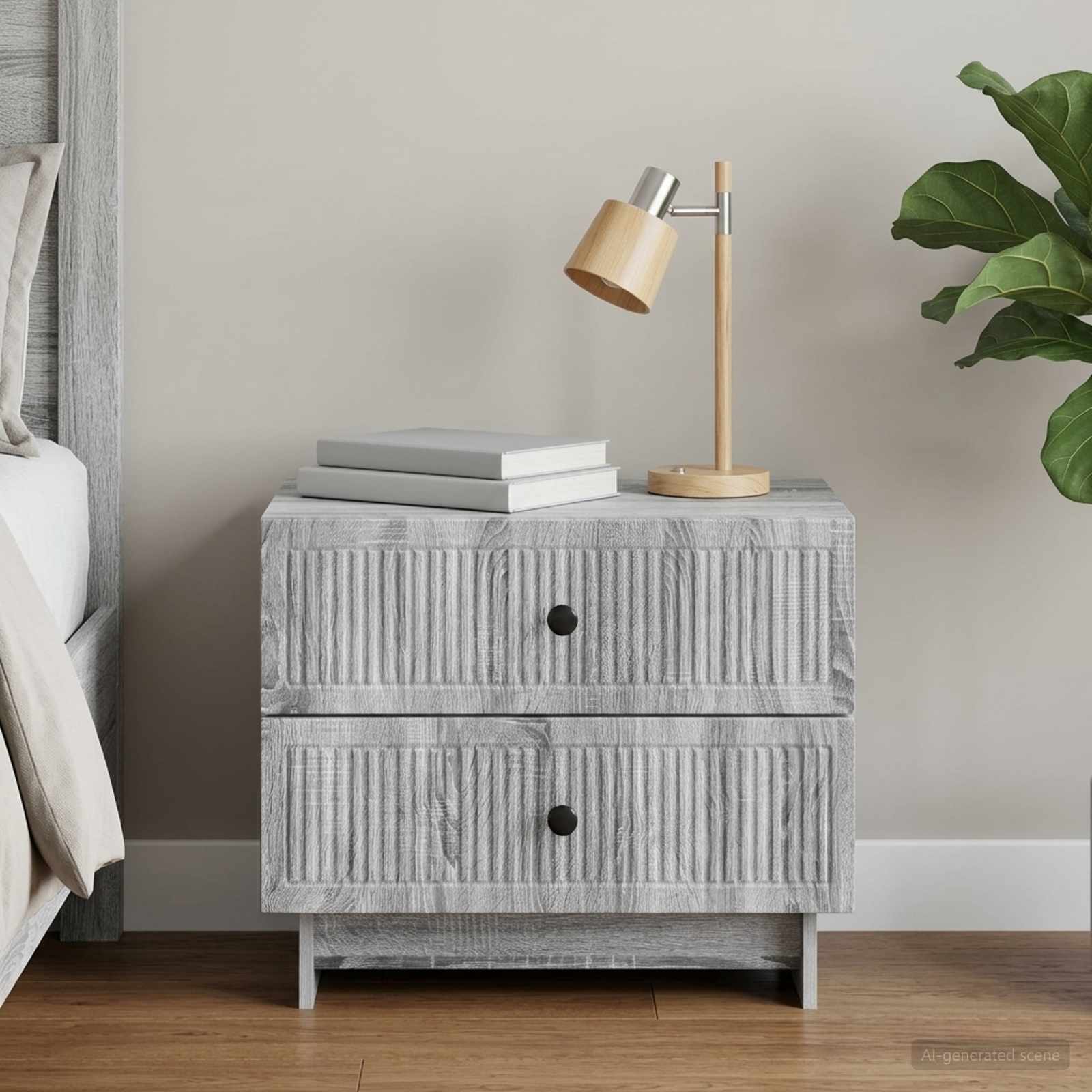 Armadio da Notte Grigio Sonoma 62 x 34,5 x 47,5 cm | homemem39
