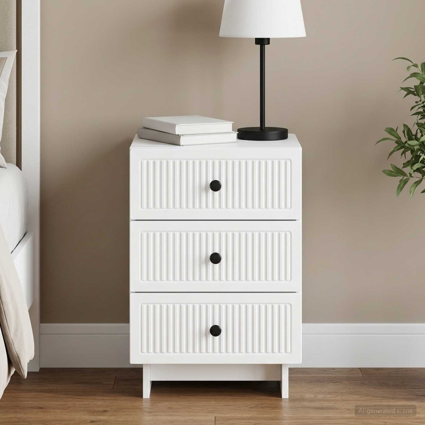 Armadio da Notte Bianco 43 x 41 x 66,5 cm Legno ingegnerizzato