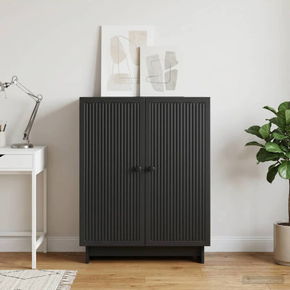 Credenza Nero 66 x 34,5 x 90 cm Legno ingegnerizzato