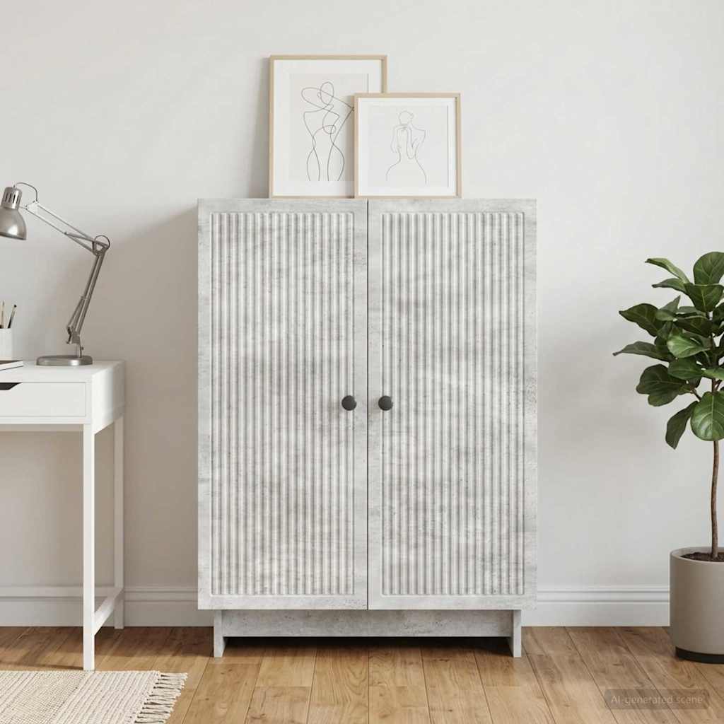 Credenza Grigio Cemento 66 x 34,5 x 90 cm Legno ingegnerizzato