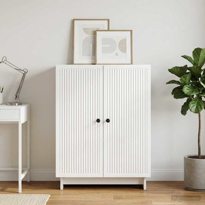 Credenza Bianco Lucido 66 x 34,5 x 90 cm Legno ingegnerizzato