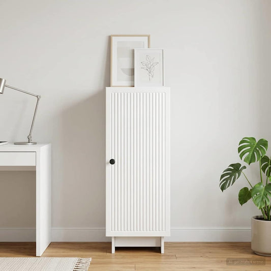Credenza Bianco Lucido 33 x 34,5 x 90 cm Legno ingegnerizzato