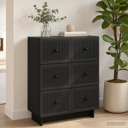 Mobile con Cassetti Nero 66 x 34,5 x 90 cm Legno ingegnerizzato