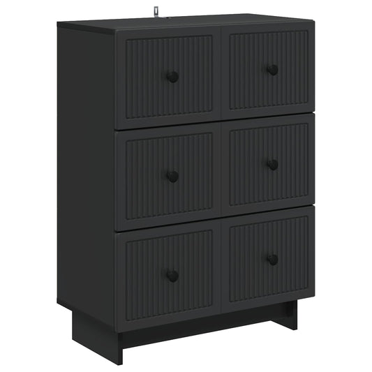 Mobile con Cassetti Nero 66 x 34,5 x 90 cm Legno ingegnerizzato