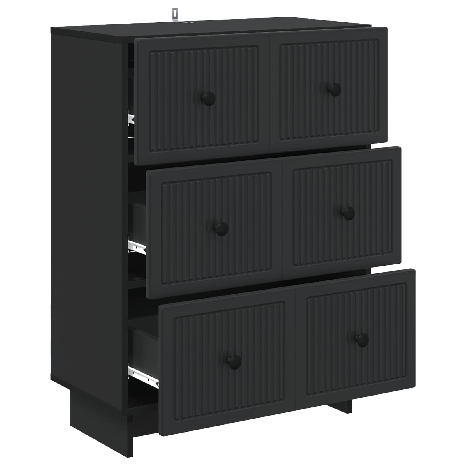 Mobile con Cassetti Nero 66 x 34,5 x 90 cm Legno ingegnerizzato | homemem39