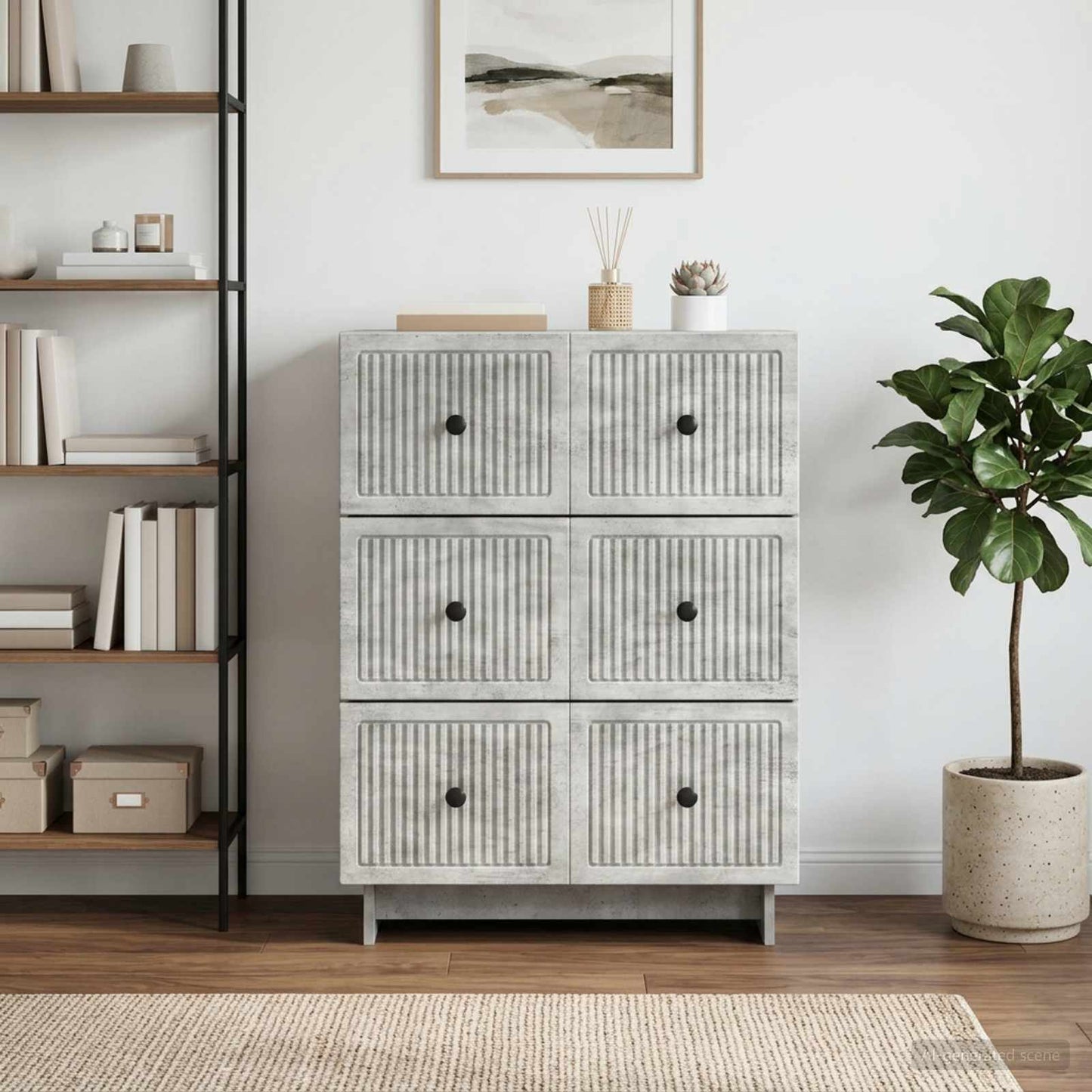 Mobile con Cassetti Grigio Cemento 66 x 34,5 x 90 cm
