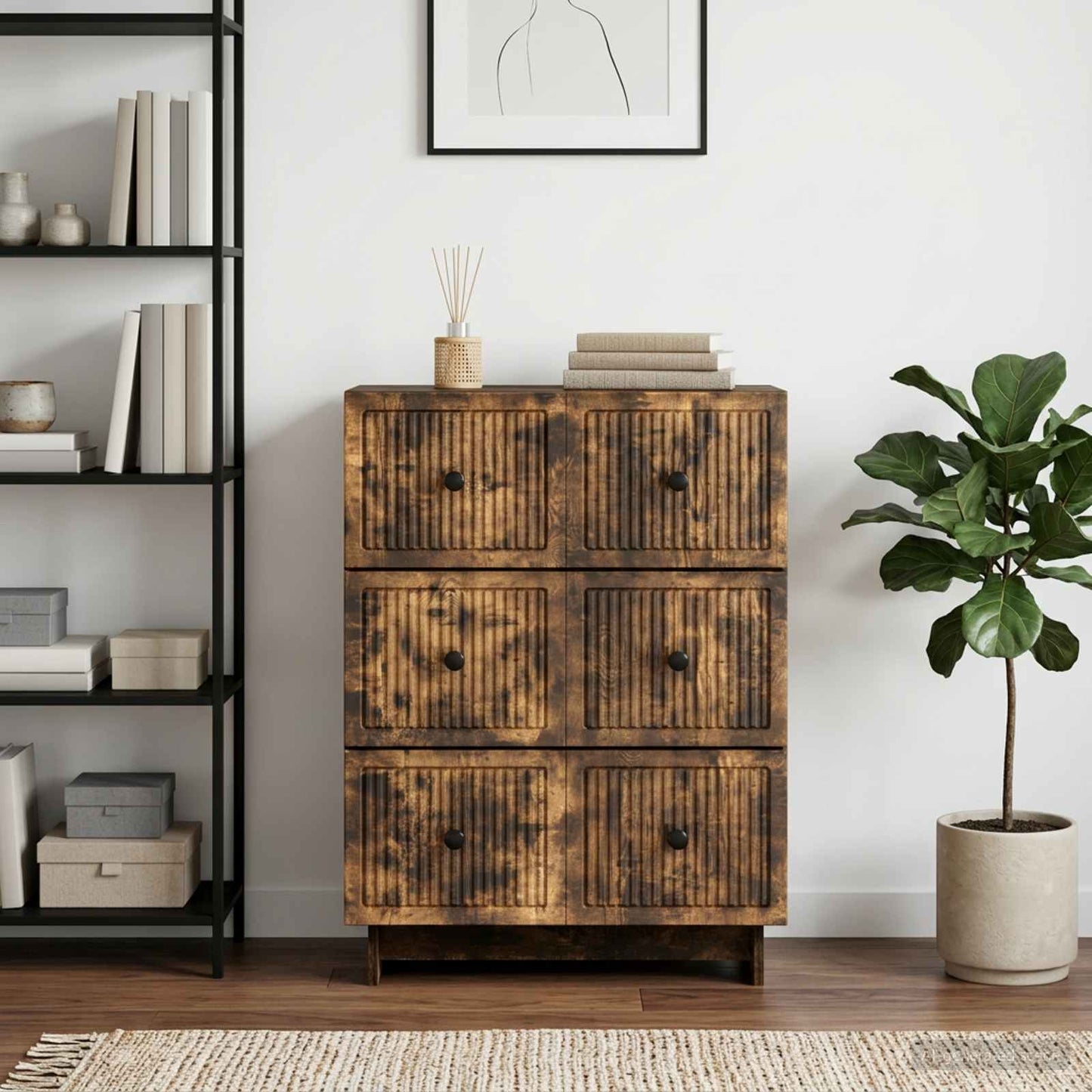 Mobile con Cassetti Rovere Fumo 66 x 34,5 x 90 cm