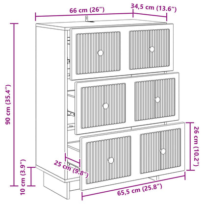 Mobile con Cassetti Rovere Fumo 66 x 34,5 x 90 cm | homemem39