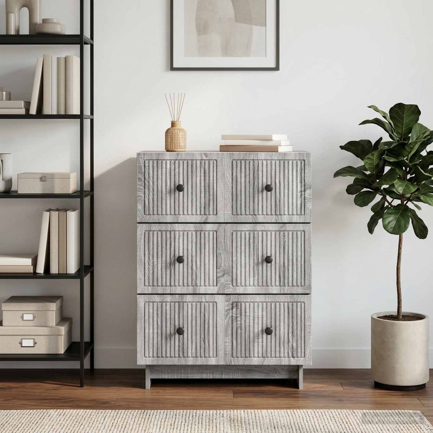 Mobile con Cassetti Grigio Sonoma 66 x 34,5 x 90 cm