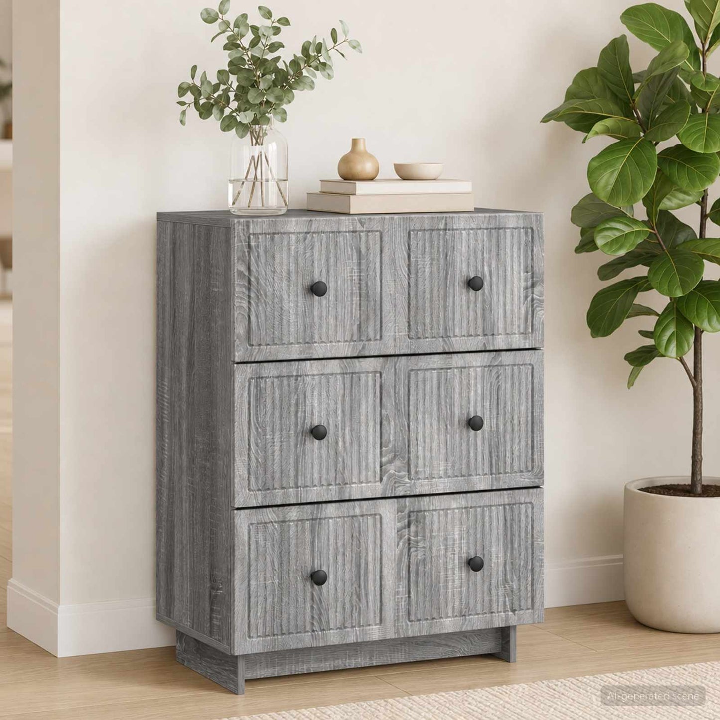 Mobile con Cassetti Grigio Sonoma 66 x 34,5 x 90 cm