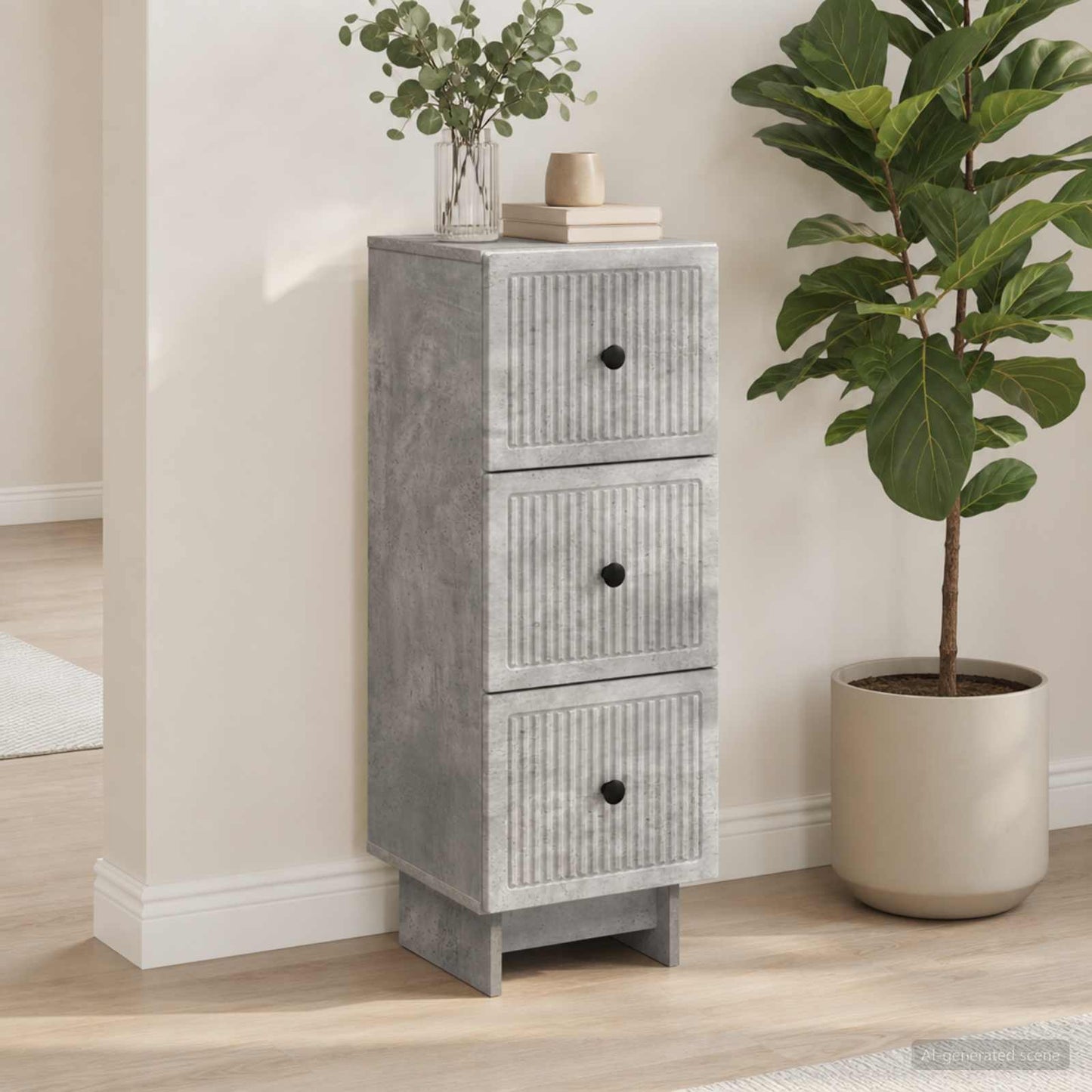 Mobile con Cassetti Grigio Cemento 33 x 34,5 x 90 cm