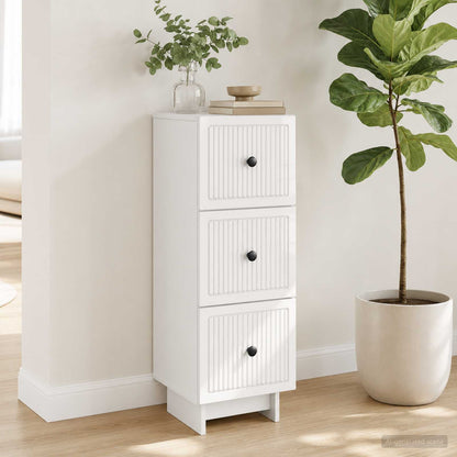 Mobile con Cassetti Bianco Lucido 33 x 34,5 x 90 cm