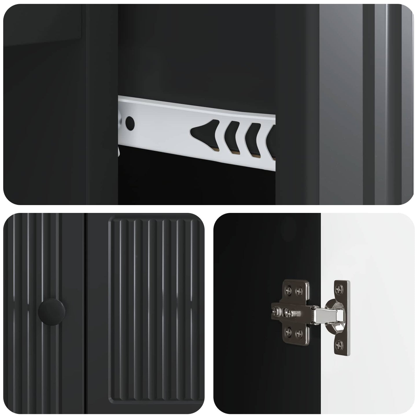 Credenza Nero 66 x 34,5 x 90 cm Legno ingegnerizzato | homemem39