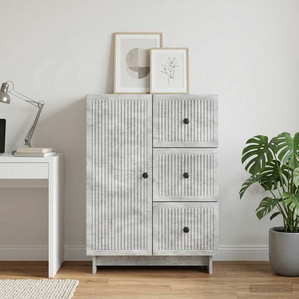 Credenza Grigio Cemento 66 x 34,5 x 90 cm Legno ingegnerizzato